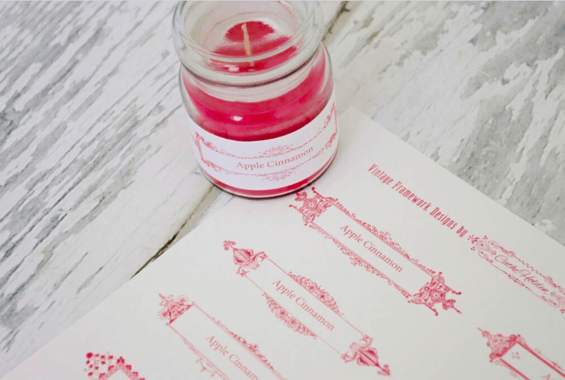 Candle labels for laser and inkjet printers.